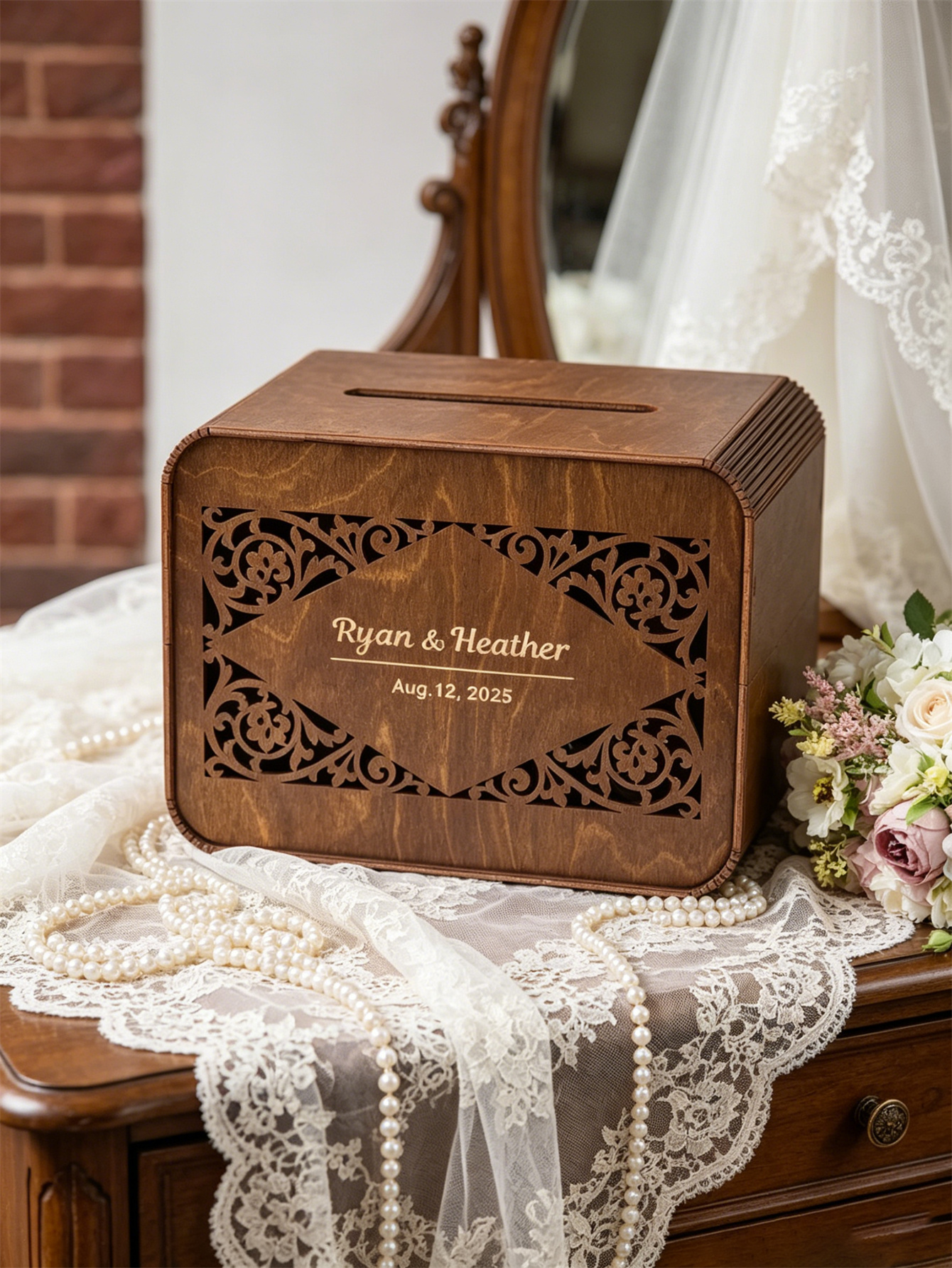 Wooden card boxes, personalized wedding card boxes, and bride gift-giving card boxes
